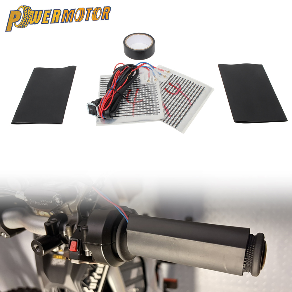 Handlebar Grip Heated - バイク用12Vヒーターグリップ 電気加熱ハンドルキット 冬用温度調整 ハンドヒーターグリップ バイク汎用パーツ