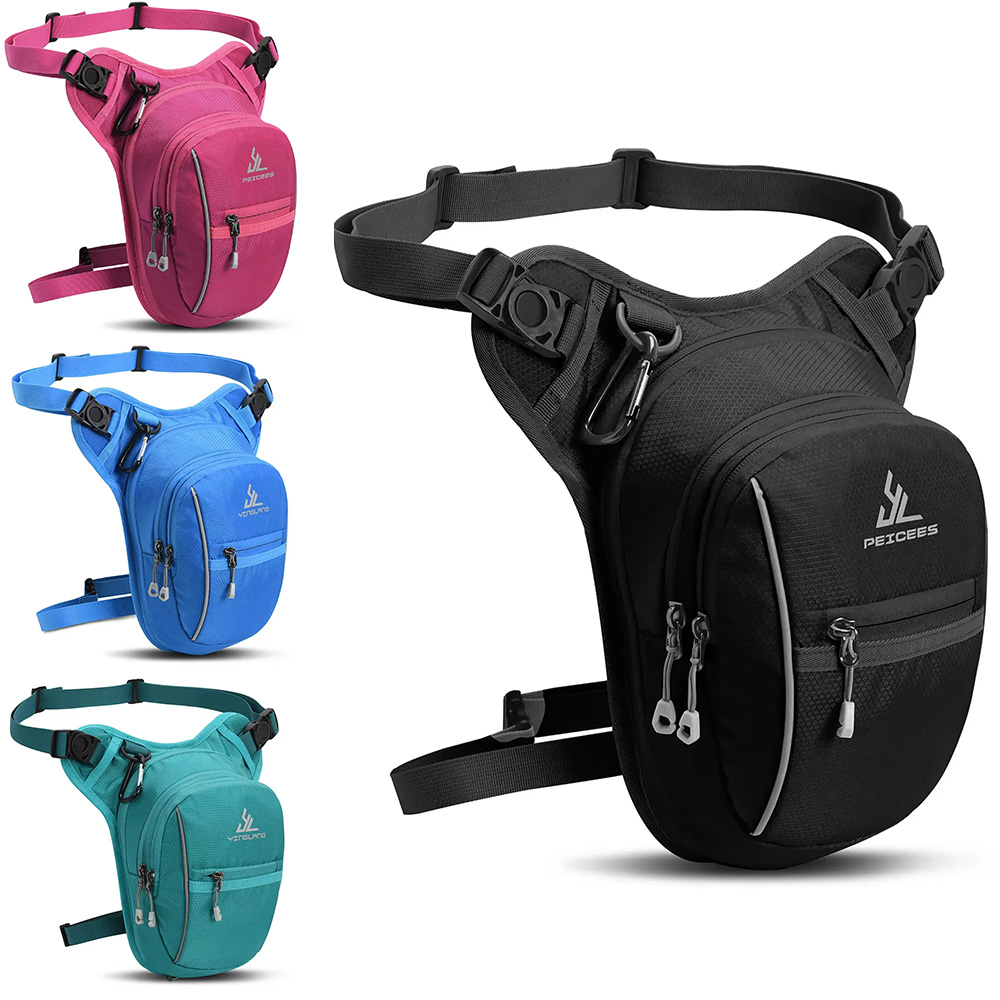 Motorcycle Gear Backpack - オートバイ用レッグプロテクターバッグ、ファッショナブルなウエストバッグ、アウトドアアクティビティ用太ももバッグ、軽量クロスボディバッグ、取り外し可能なストラップ付き