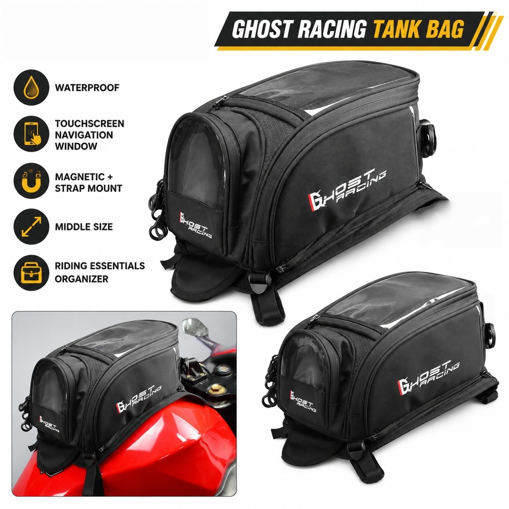 ユニバーサルバイク用燃料タンクスリングバッグ 防水タッチスク - Motorcycle Gear Companies のレビューと価格